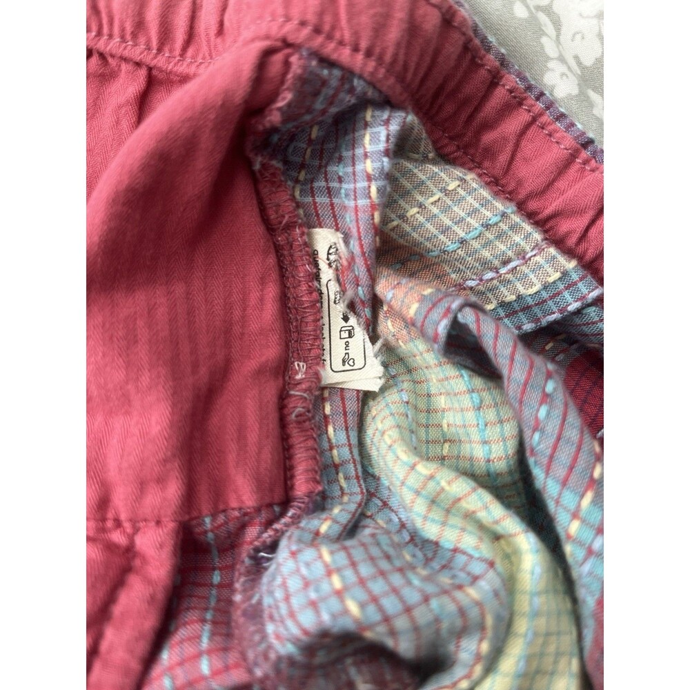Free People Telluride Madras Plaid Wide Leg Cropped Pants XL 34x20 Rainbow Boho - Picture 5 of 5